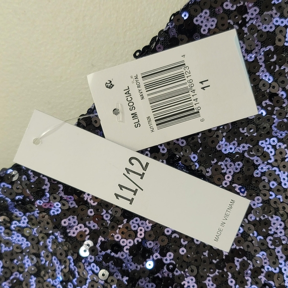 TEEZE ME Womens Navy Short Sleeve Body Con Evening Dress Juniors 11\12 - Picture 8 of 13